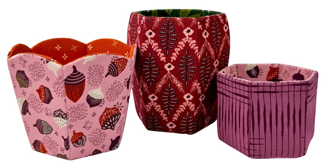 Vessels Pattern Vessels - Sewing Pattern - English Paper Piecing, Fabric Container or ...