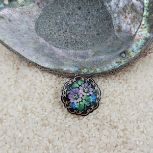 Margherita, dipinta a mano, arte della lacca, cartapesta, miniatura, curiosità globale, regalo per giardiniere, gioielli per le feste, regalo per insegnanti