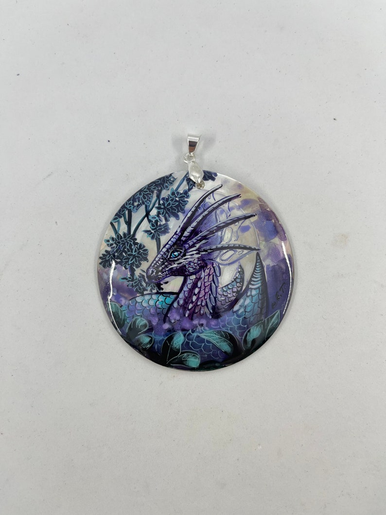 Dragon Pendant Hand Painted Fantasy Art Jewelry Painted Etsy
