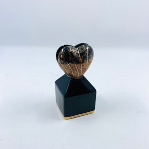 Formato de coração, porcelana pintada à mão, presente Klimt, porta-cartão de visita, curiosidade global, presente inspirado em arte, presente com qualidade de museu