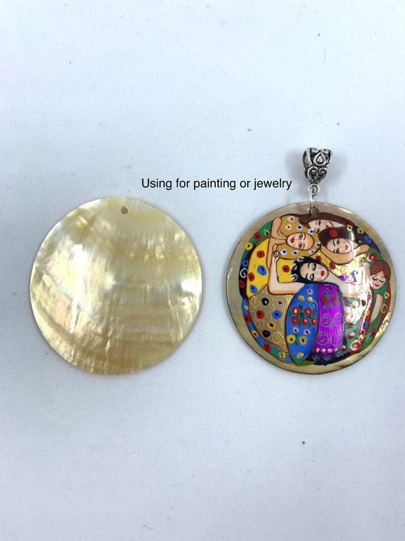 Natural Mother of Pearl Disc: 60mm Round Shell for Jewelry Making