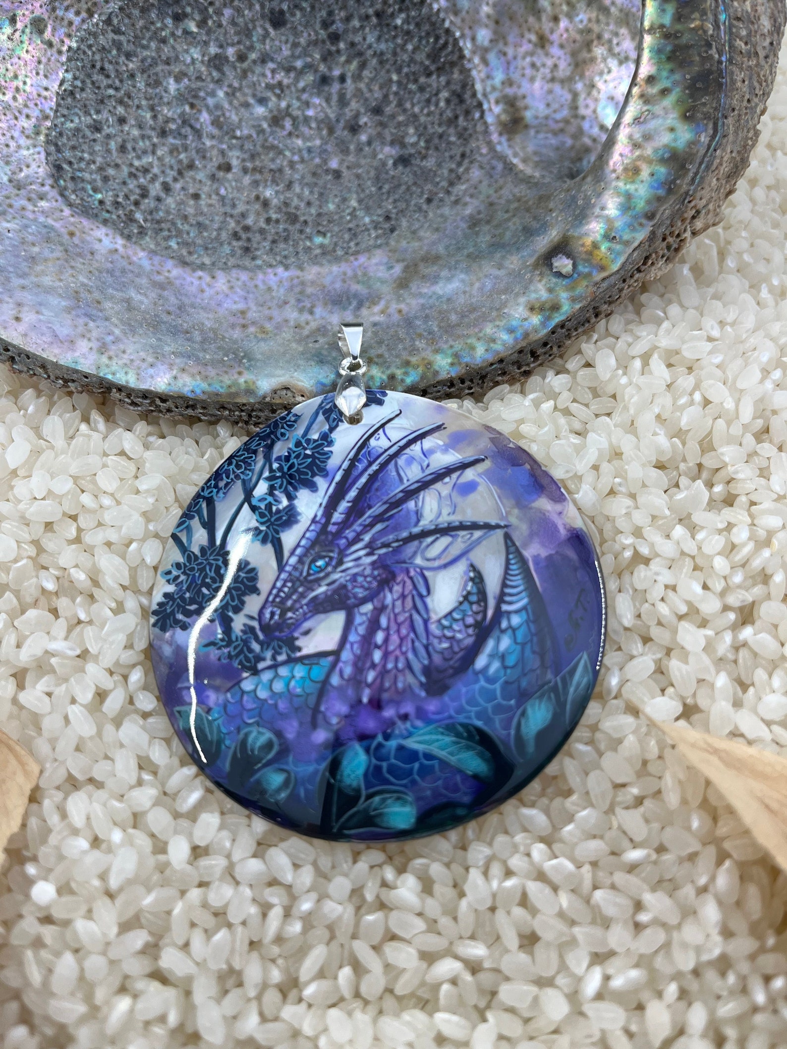 Dragon Pendant Hand Painted Fantasy Art Jewelry Painted Etsy
