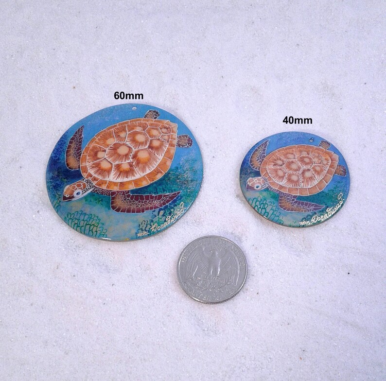 Hand Painted Sea Turtle Pendant for Summer Jewelry Russian Etsy