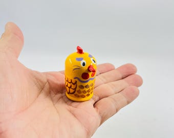Hand Painted Chicken Nesting Doll: 5 Piece Miniature Matryoshka