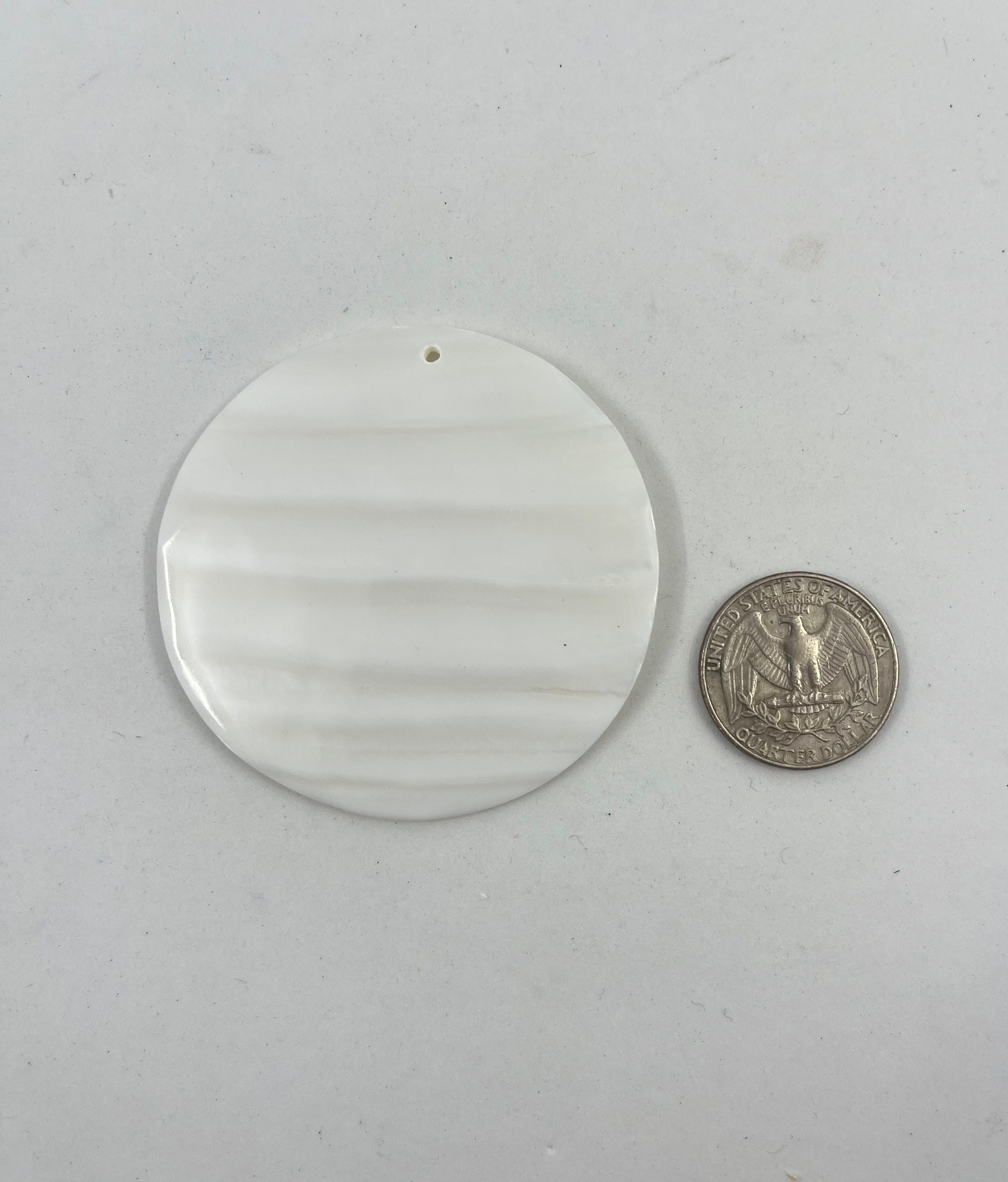 Natural Mother of Pearl Disc: 60mm Round Shell for Jewelry Making