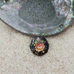 Dipinto a mano, fiore di peonia, gioielli in lacca, cartapesta, pittura in miniatura, mstera, Global Curiosity, regalo per giardiniere, arte floreale rosa
