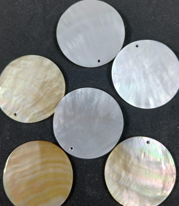 アンティークピンディッシュ Mother of Pearl Shell 40mm Round Mother of Pearl Disks: Shell Jewelry Making Supplies - Etsy