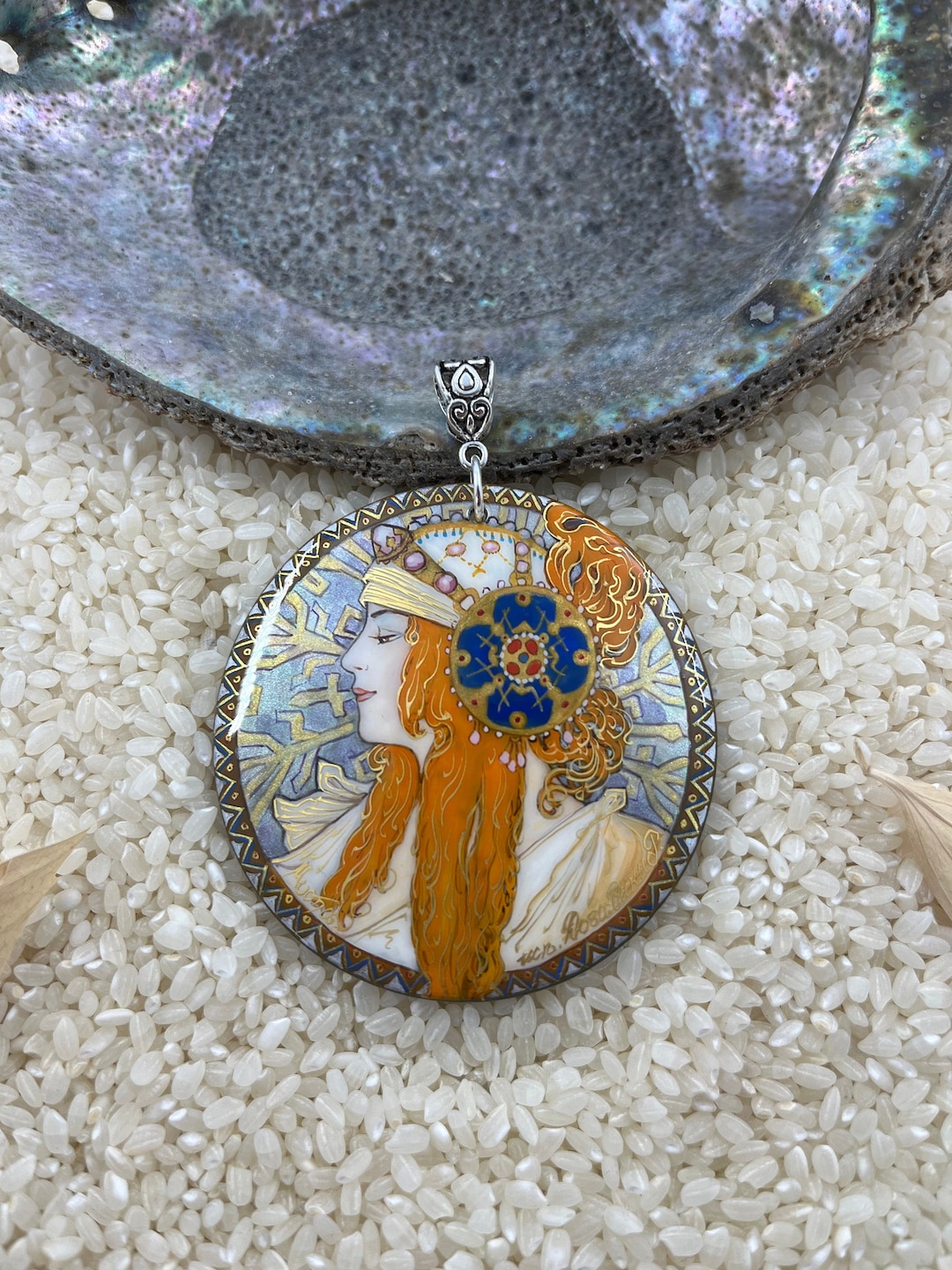 Jewellery Painted Pendants Paint Pour Jewelry Fluid Art Hand