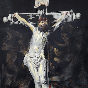 Jesus on the Cross Large Original Oil Painting