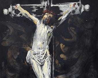 イエス・キリスト ヴィンテージ 絵画 額縁 蚤の市 INRI 十字架 アート イエス・キリスト ヴィンテージ 絵画 額縁 蚤の市 INRI 十字架