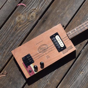 Electric cigar box guitar, 3 string cbg, one-of-a-kind handmade musical instrument