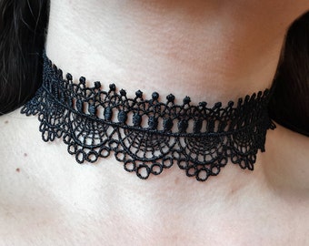 Black Choker, Black Choker Necklace, Choker Necklace, Lace Black Choker, Lace Choker, Black Necklace, Lace Necklace, Gothic Choker, Necklace