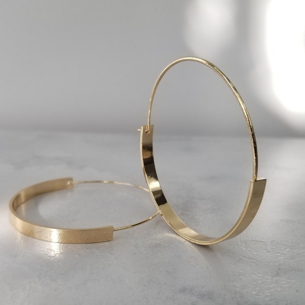 Big Hoop Earrings, Gold Statement Women Earrings, Gift for Her