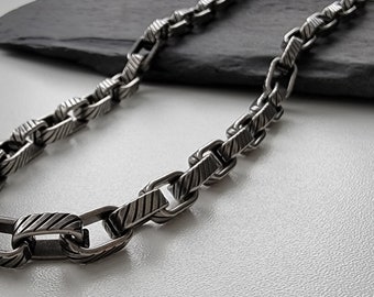 Thick Men Steel Silver Chain
