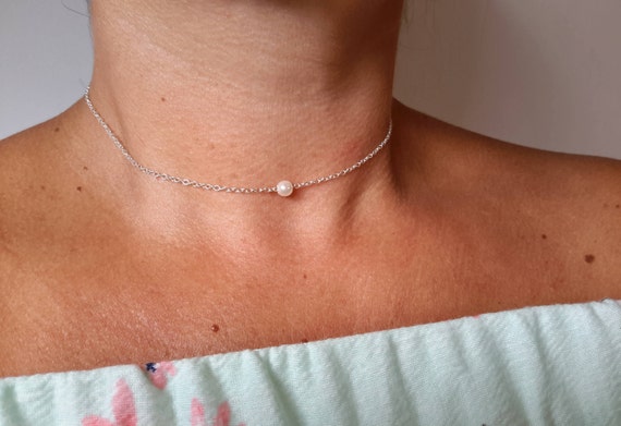 collier ras de cou perle argent collier ras de cou perle argent