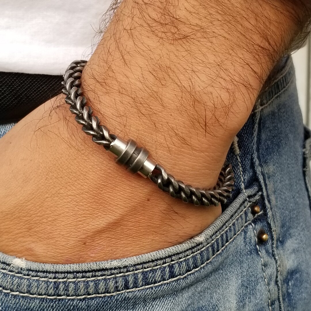 Stainless Steel Men Chain Bracelet, Sturdy Mens Bracelet, Gift for Him Etsy