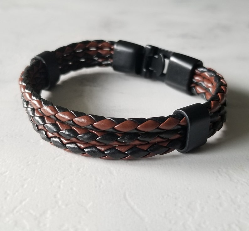 Mens Leather Bracelet Mens Braceletleather Bracelet Braided - Etsy