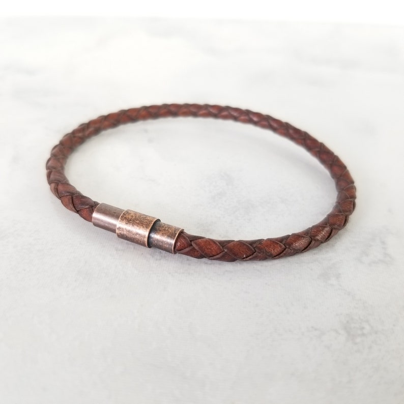 Simple Thin Braided Leather Bracelet Braided Bracelet Men Etsy