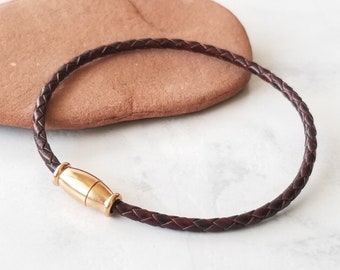 Simple Men Thin Leather Bracelet