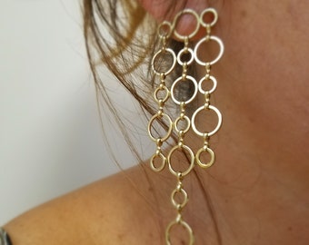 Big Statement Earrings, Gold Hoops Earrings, Gift for Her