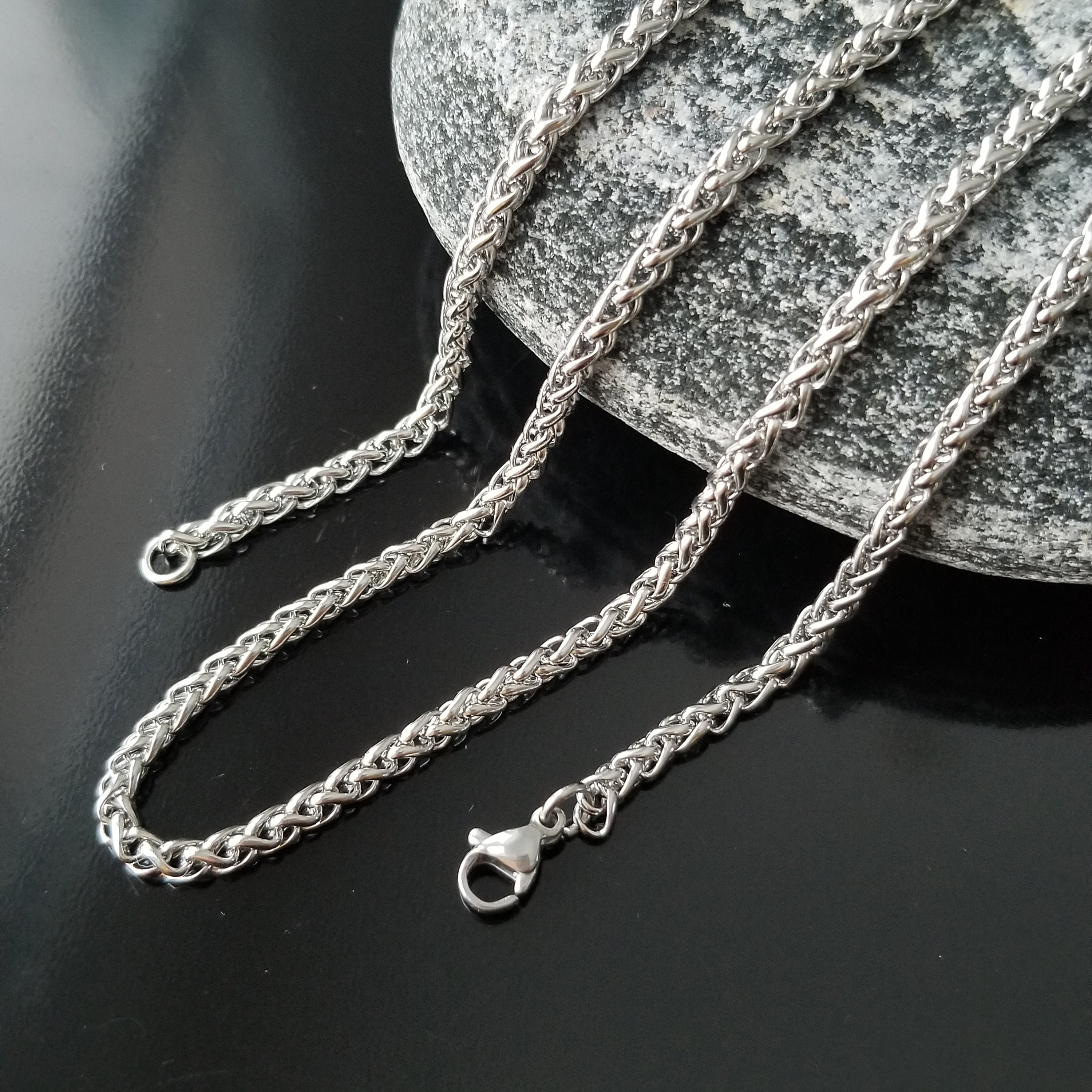 Stainless Steel Men 3MM Rope Chain Mens Jewelry Etsy