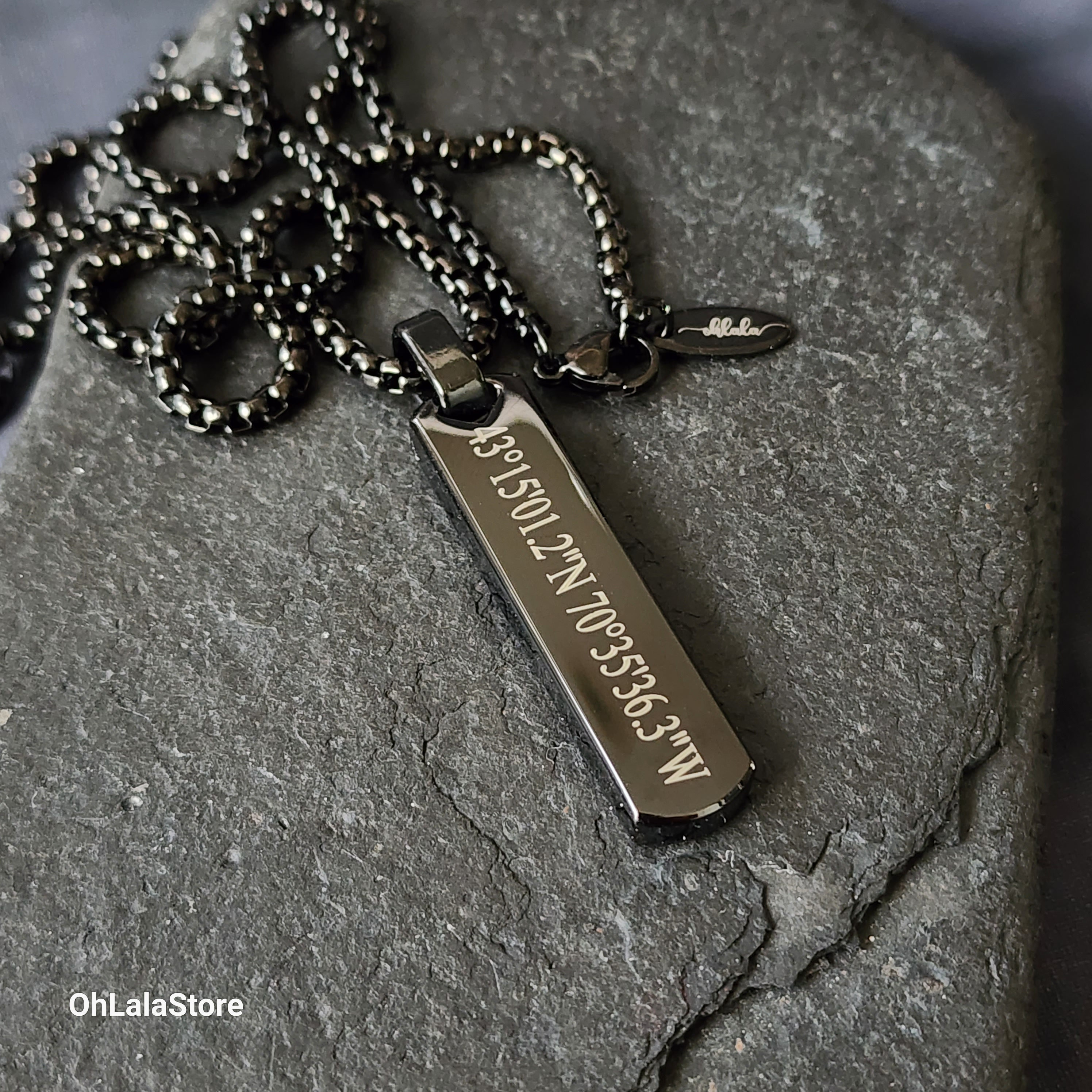 Engraved necklaces for him clearance