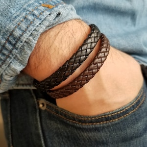 Mens Leather Bracelet, Mens Bracelet, Leather Bracelet, Men Leather Bracelet, Bracelet for Man, Braided Bracelet, Man Bracelet, Gift for Men