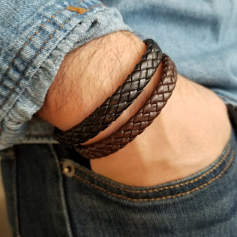 Mens Leather Bracelet, Mens Bracelet, Leather Bracelet, Men Leather Bracelet, Bracelet for Man, Braided Bracelet, Man Bracelet, Gift for Men 