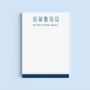 Mahjong Personalizowana Nazwa 5x7 Notatnik - Niebieski/Zielony