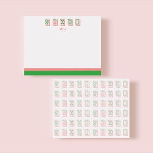 Aanpasbare naam Mahjong A2 briefpapierkaarten