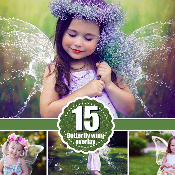 15 Angel butterfly Wings Photo Overlays, Photography Overlays, Photography Photo Prop, magic fairy fantasy wight wing, png file