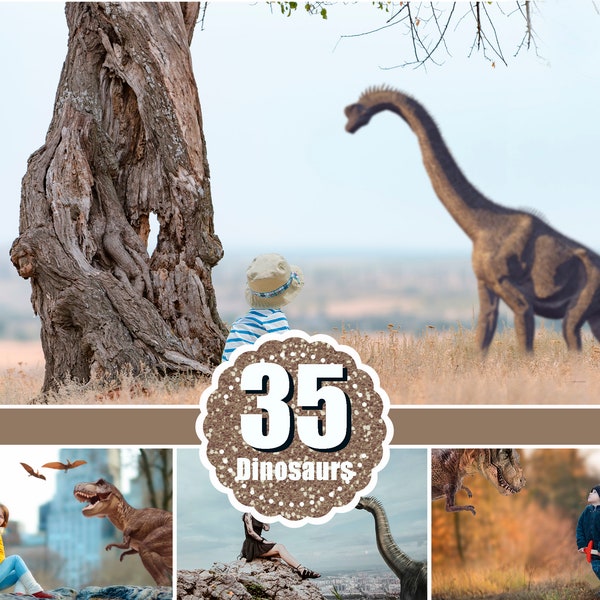 35 Dinosaurs Dino Tyrannosaurus Rex T-Rex Monster animal, animals clipart, digital overlays, photo edit, Photoshop overlay, PNG