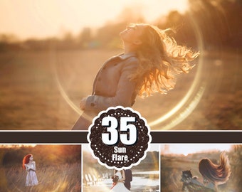 35 Ring-Linsenreflex-Overlays, Sonnenreflexe, natürliche Sonnenlichteffekte, Sonnenstrahl, Sonnenlicht, Sonnenlinse, Sonnenstrahlen, digitaler Hintergrund, JPG