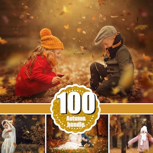 100 Autumn Leaves Overlays, Photoshop Overlay, falling effect, Fall leaves, realistic, natural look, Autumn textures, png jpg file