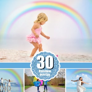 Peut inclure: Un ensemble de 30 superpositions d'arc-en-ciel pour photos. Les superpositions sont de différentes couleurs et peuvent être utilisées pour ajouter une touche de magie à n'importe quelle photo. Les superpositions sont parfaites pour ajouter une touche fantaisiste aux photos d'enfants, de familles ou de paysages.