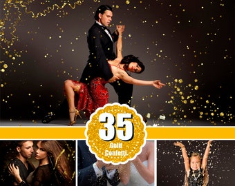 35 Konfetti-Photoshop-Overlays, Glitzer-Overlays mit Staubeffekt, digitaler Hintergrund, Fotoeffekt, Photoshop-Overlays, PNG-Datei