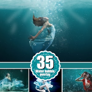 35 underwater bubbles Photo Overlays, Elements Fairy, Photoshop overlay, Photography Photo Prop, waves rays ocean, png