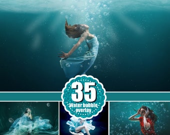 35 underwater bubbles Photo Overlays, Elements Fairy, Photoshop overlay, Photography Photo Prop, waves rays ocean, png