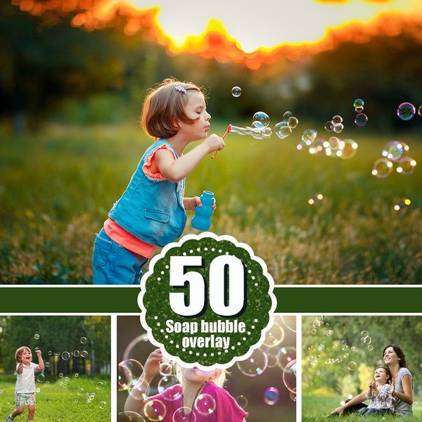 30 Bubbles Photoshop Overlays, Realistic Soap air bubbles Photo effect, Outdoor summer photo Sessions, Professional Retouching, jpg file