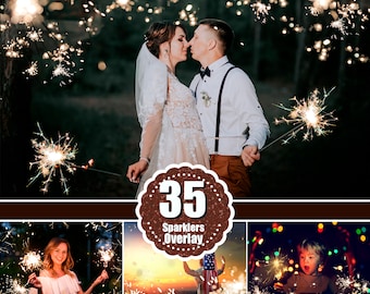 35 nakładek Sparkler, Boże Narodzenie, święta, Boże Narodzenie, zima, Nowy Rok, ślub, nakładka Photoshop, światła, ogień bengalski, bokeh, png