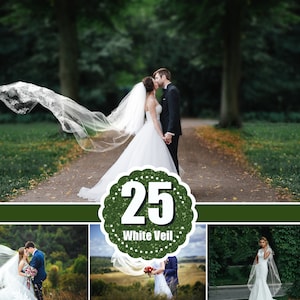 25 Hochzeitsschleier Overlays, Fliegender Stoff Overlay, Photoshop Overlay, Hochzeitsfoto, digitaler Download, Kleid, digitaler Hintergrund, jpg