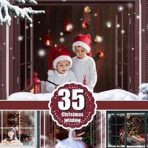 Christmas window frame, winter, snow, frozen, magic holiday overlays, photoshop, overlay, Digital backdrop, Frames, mini session Png