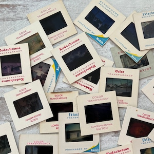20 random vintage cardboard photo slides 35mm variety pack different styles, subjects and condition mixed media, junk journal supplies