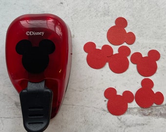 Mickey Mouse Head silhouette paper punch gently used for confetti, card making, scrapbook and Disney journal hidden mickey metal lever punch