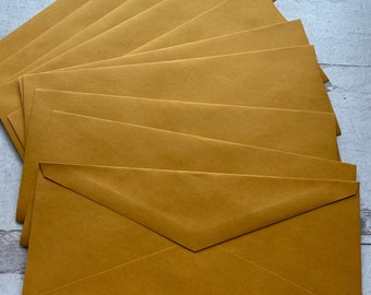 10 manilla or yellow Kraft envelopes "heavy weight" 4.5" x 10 3/8" vintage 1990's office supply for snail mail and junk journals supplies