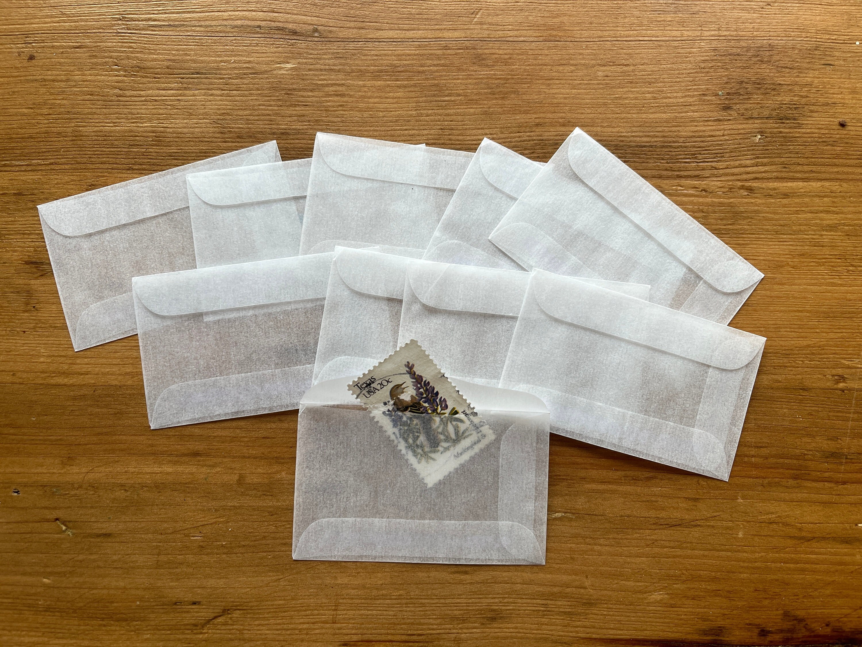 10 Very Small Glassine Envelopes 2 7/8 Inches Wide X 1 3/4 High for Small  Ephemera, Postage Stamps, Tea Cards Junk, Art Journal Pocket Tuck 