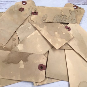15 coffee and tea dyed shipping tags 4.75 inches by 2.25 inches different shades  junk journal cards gift collage supply ephemera grungy