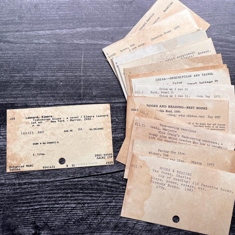 Library Card Catalog Etsy