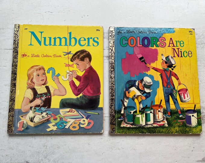 Set of 2 1970's Little Golden Books Colors Are Nice and Numbers - Etsy