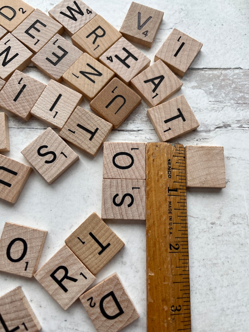 50 Random Scrabble Wood Game Tiles / Letters Mixed Lot From Different ...